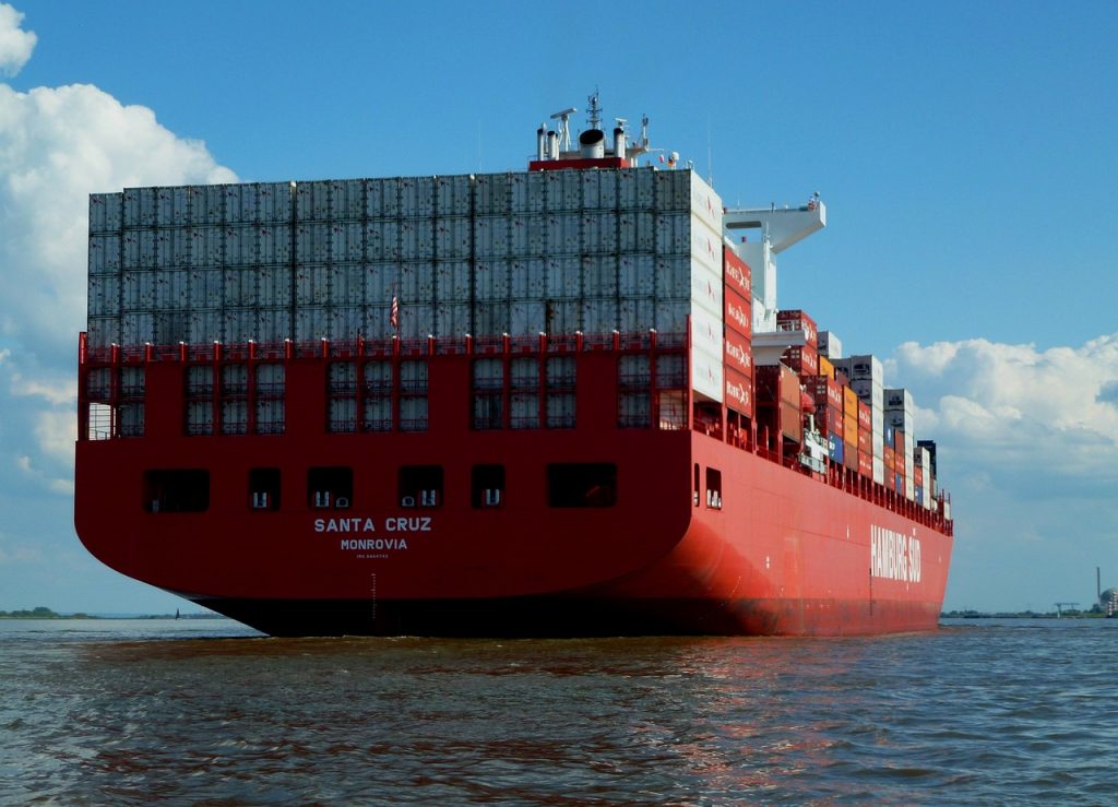 elbe, container ship, navigation